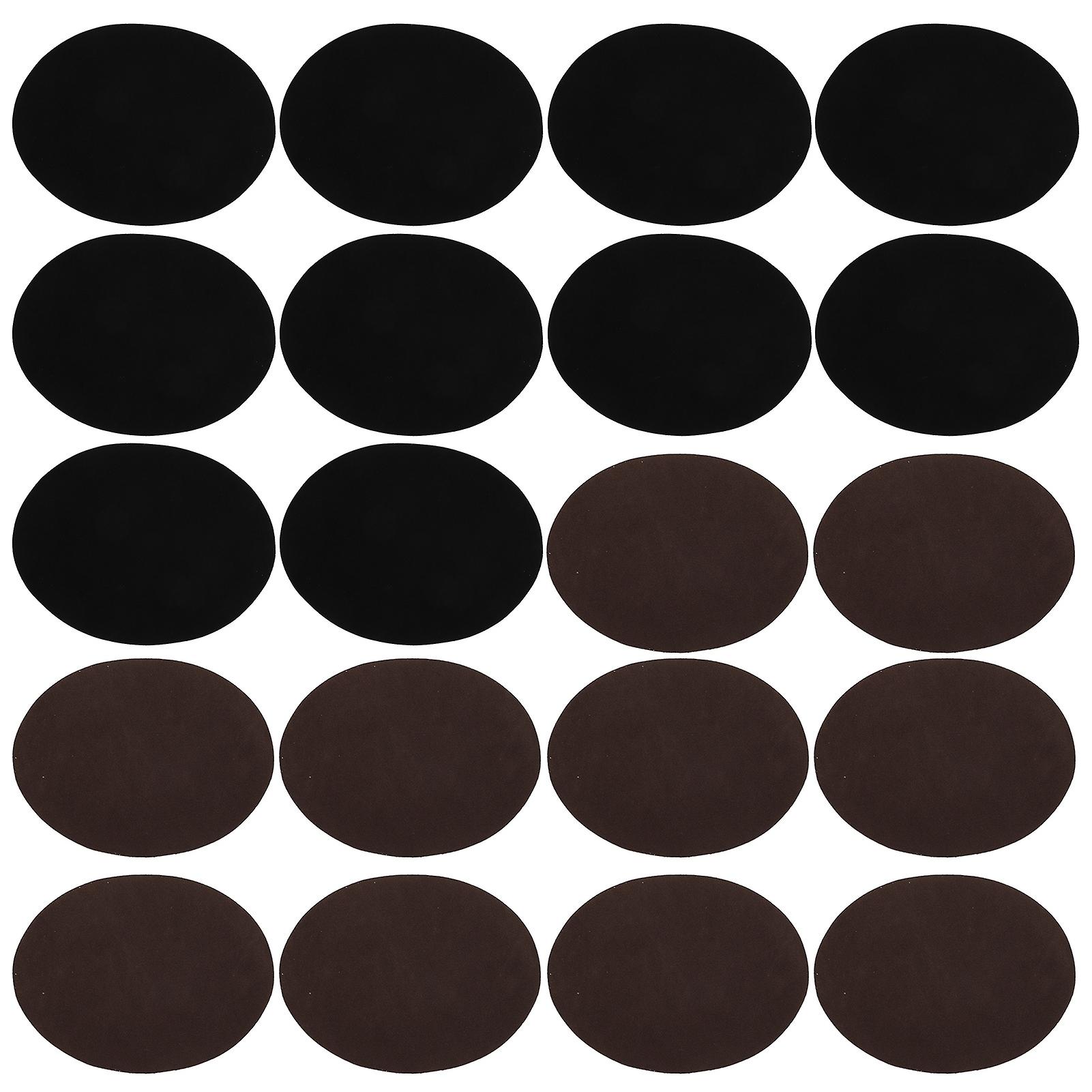 10 Pairs Iron Patches Flocking Adhesive Oval Sleeve Elbow Knee Cloth Repair Diy Decoration5 Pairs Of Black + 5 Pairs Of Coffee