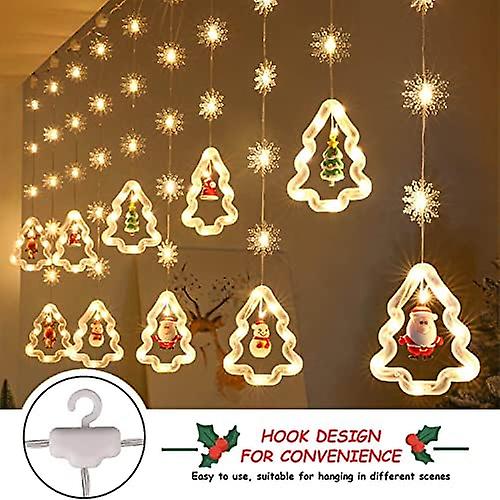 Christmas Lights Decorations - 10ft 120LED Curtain Lights for Xmas Decor （Tree）