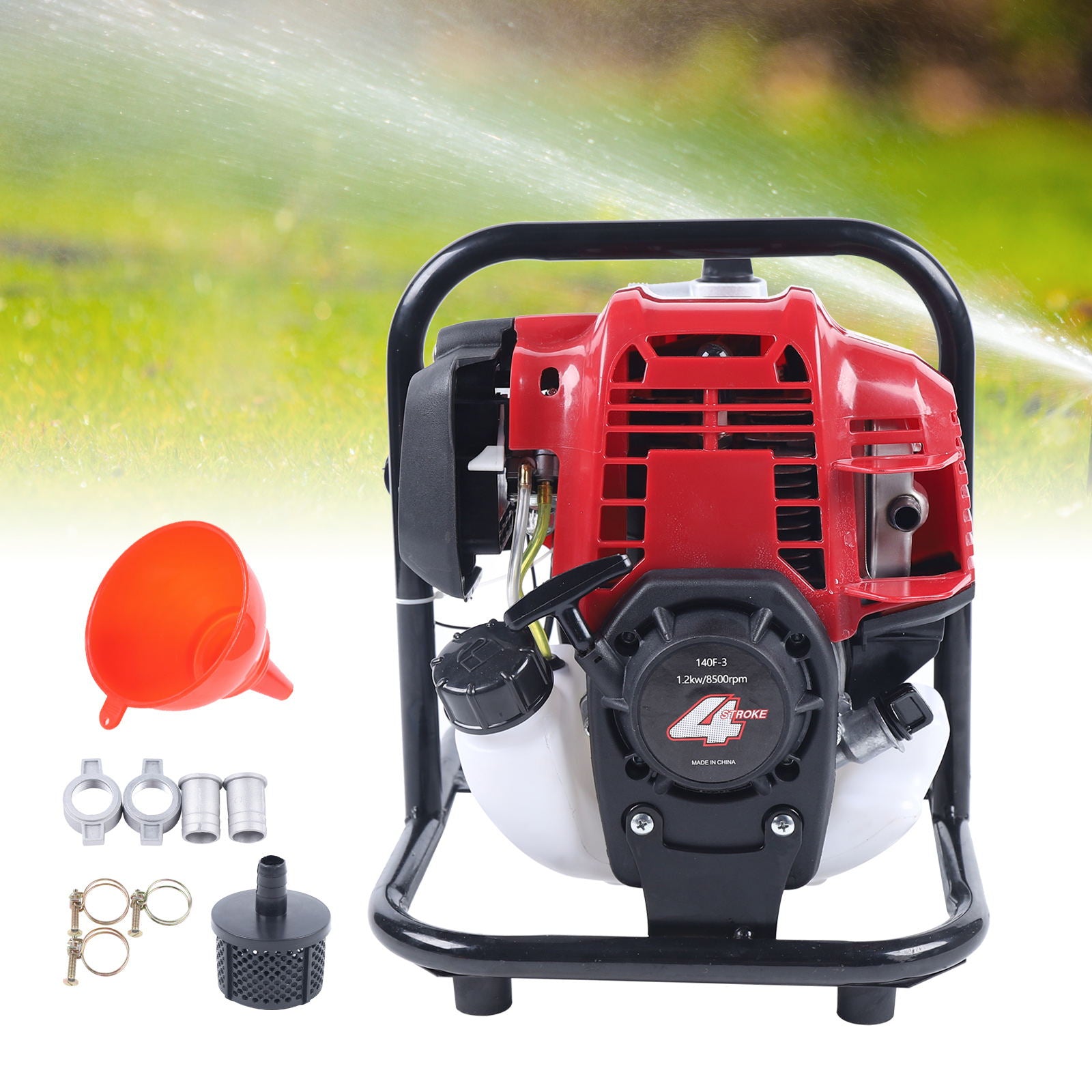 WUZSTAR 4 Stroke Gasoline Engine Water Pump Portable Air-cooling Water Transfer Pump for Flood Gardening Irrigation