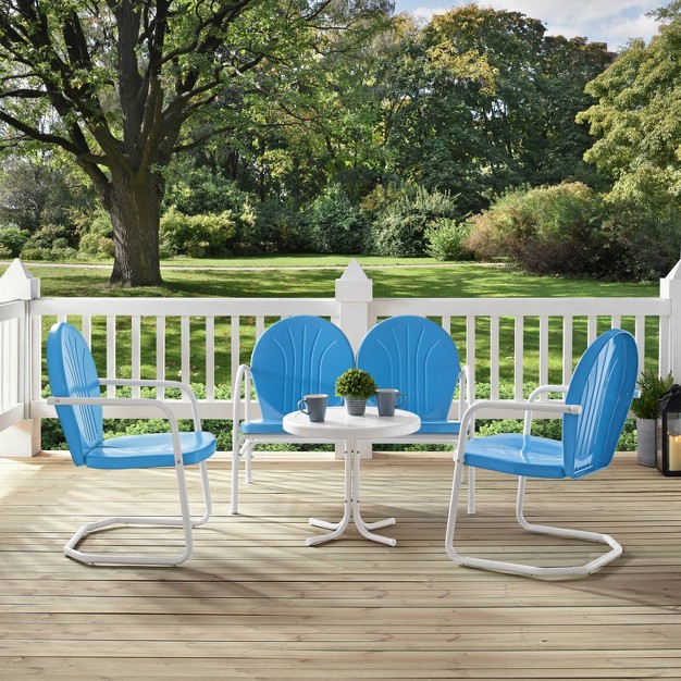 Griffith 4pc Outdoor Conversation Set Sky Blue Crosley