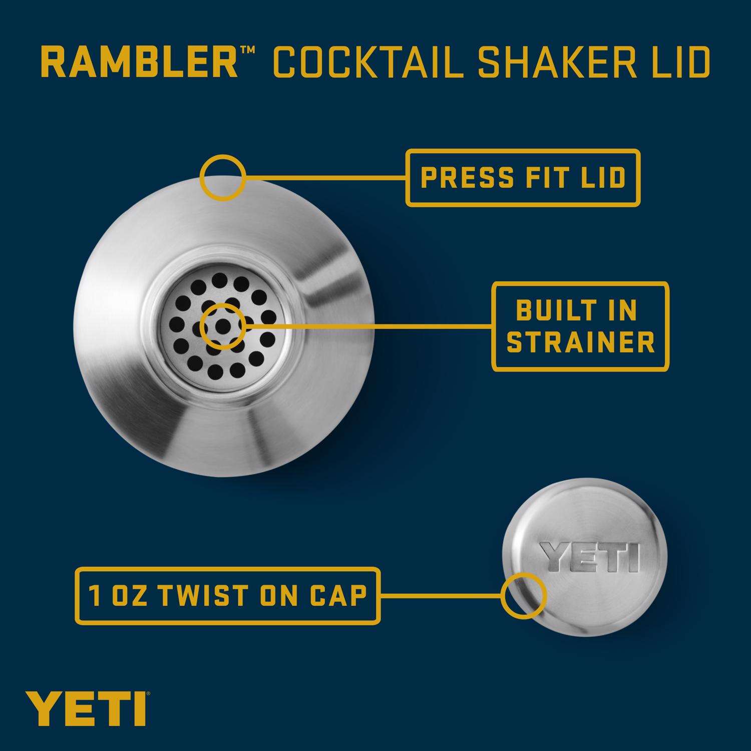 YETI Rambler Silver Stainless Steel Cocktail Shaker Lid