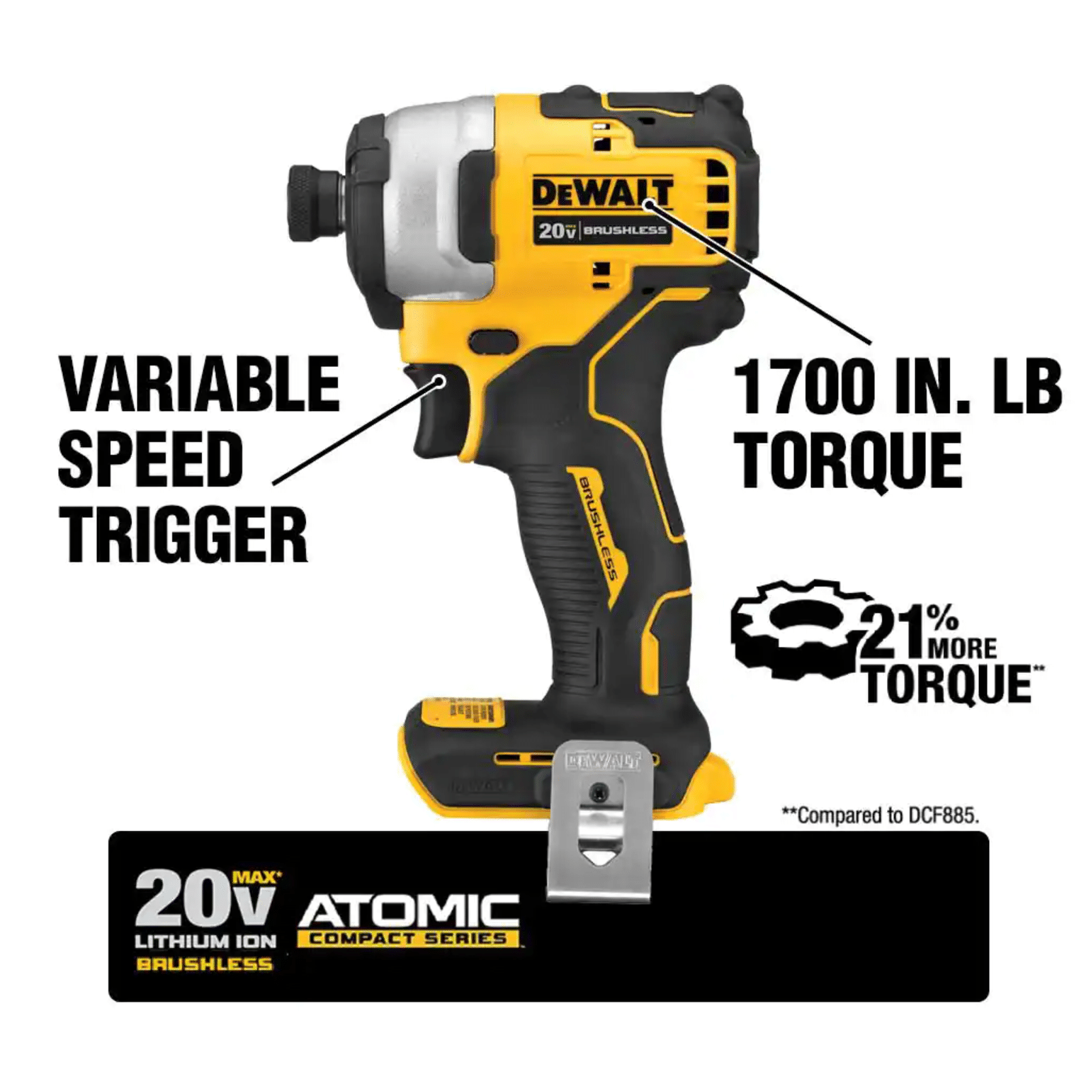 Dewalt Atomic 20-Volt MAX Cordless Brushless Compact Drill/Impact Combo Kit (2-Tool) with Atomic Compact Reciprocating Saw (DCK278C2W369B)