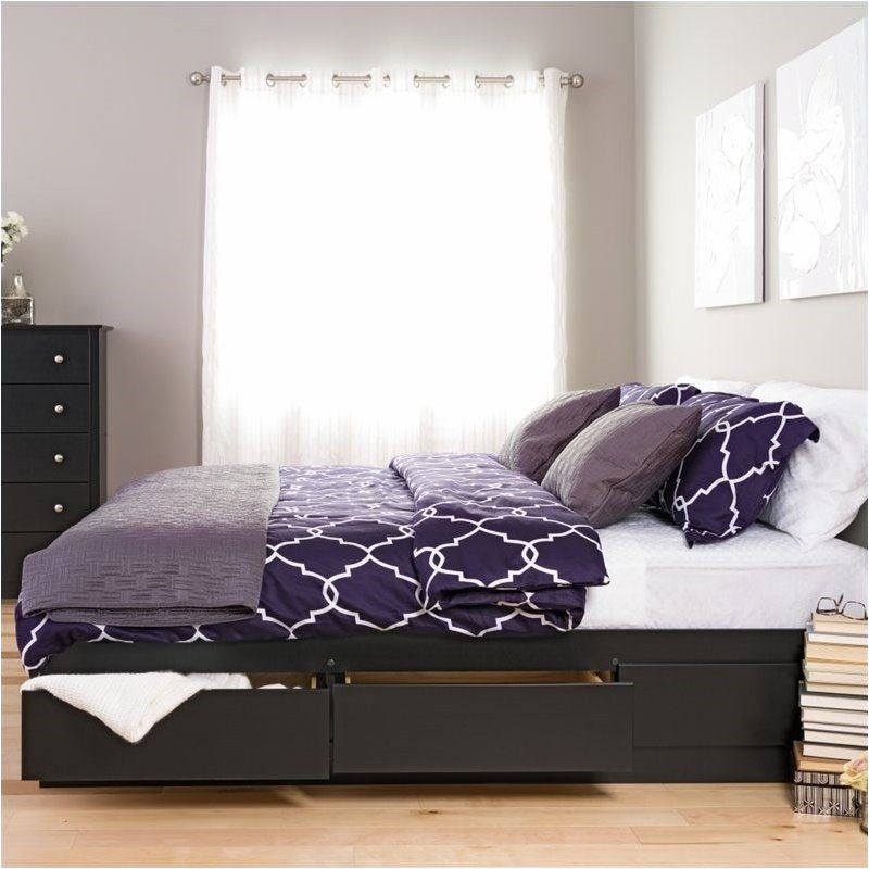 Bowery Hill King Platform Storage Bed with 6 Drawers in Black