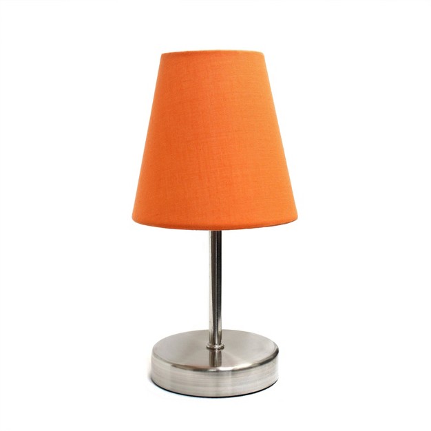 Petite Metal Stick Bedside Table Desk Lamp In Sand Nickel With Fabric Shade Creekwood Home