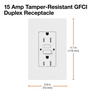 Lutron Claro 15-Amp Tamper Resistant Duplex Receptacle White (CAR-15-GFST-WH) CAR-15-GFST-WH