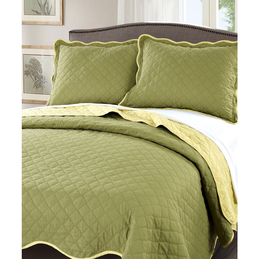 Serenta Reversible Quilted 3 piece Bedspread Set