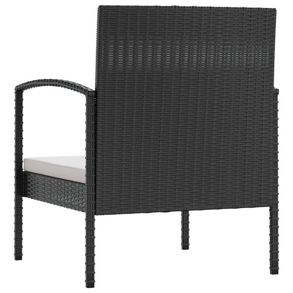 16 Piece Patio Lounge Set with Cushions Poly Rattan Black