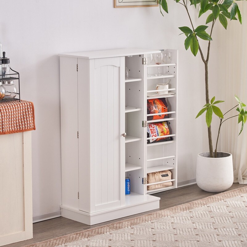 Adjustable Shelves Sideboard with Cabinet White