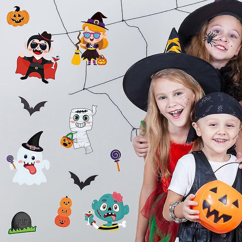 24 Pcs Halloween Stickers Halloween Party Games for Kids Ghost Witch Vampire DIY Funny Stickers Halloween Party Favors