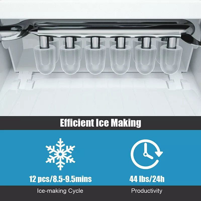 44 lbs Portable Countertop Ice Maker Machine with Scoop