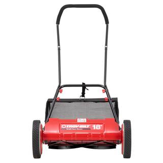 Troy-Bilt 18 in. Manual Walk Behind Reel Lawn Mower with Grass Catcher TB18R