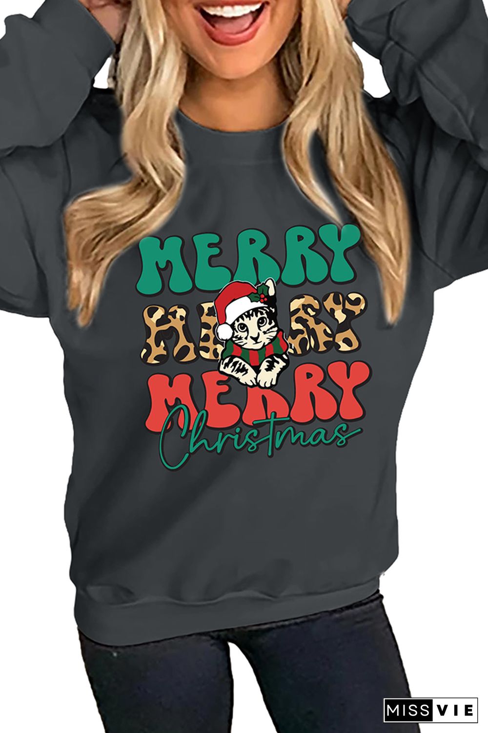 Merry Christmas Cat Sweatshirt Wholesale