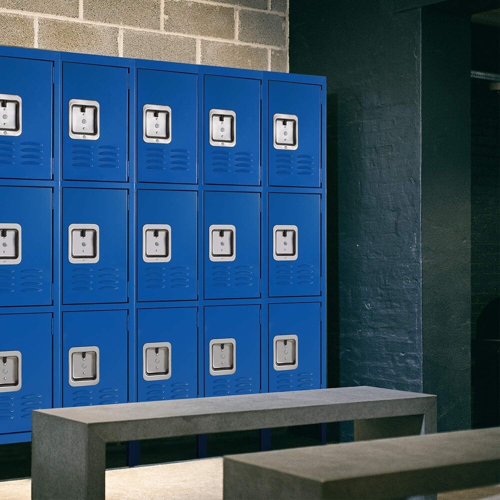 Suncrown 3 Tier Metal Lockers for School Office Gym Metal Storage