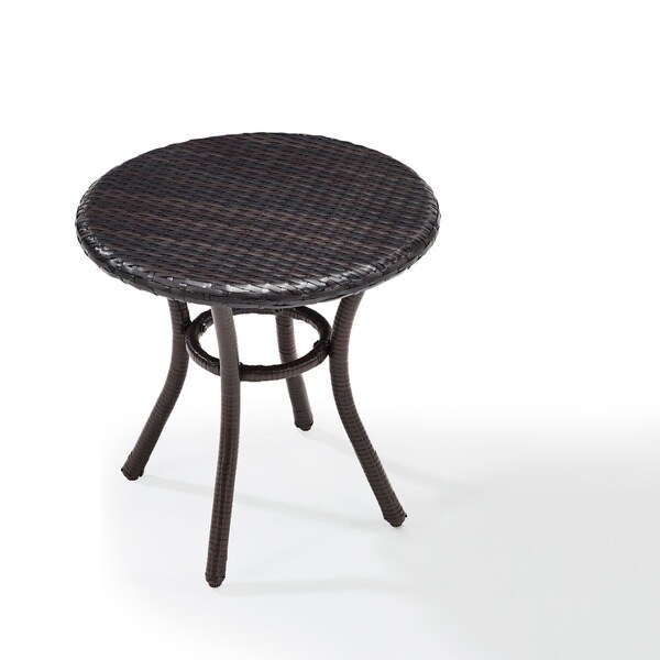 Crosley Palm Harbor Outdoor Wicker Round Side Table