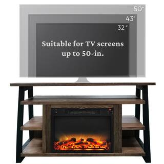 Cambridge Sawyer 53.1 in. Industrial Freestanding Electric Fireplace in Walnut CAM5332-1WALLG2