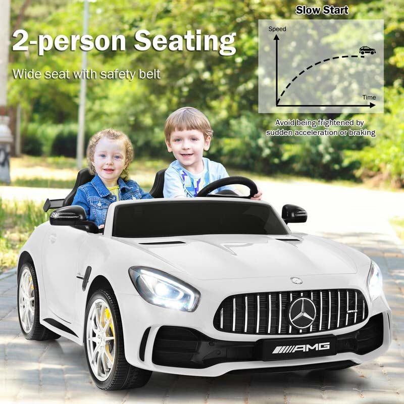 Licensed Mercedes Benz AMG GTR 2-Seater Ride-on Car 12V Battery Powered Vehicle Kids Riding Toy Car with Remote