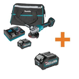 Makita 40V Max XGT Brushless 4-125 in. Paddle Switch Angle Grinder Kit wElectric Brake (4.0Ah) with Bonus XGT 4.0Ah Battery GAG03M1-BL4040