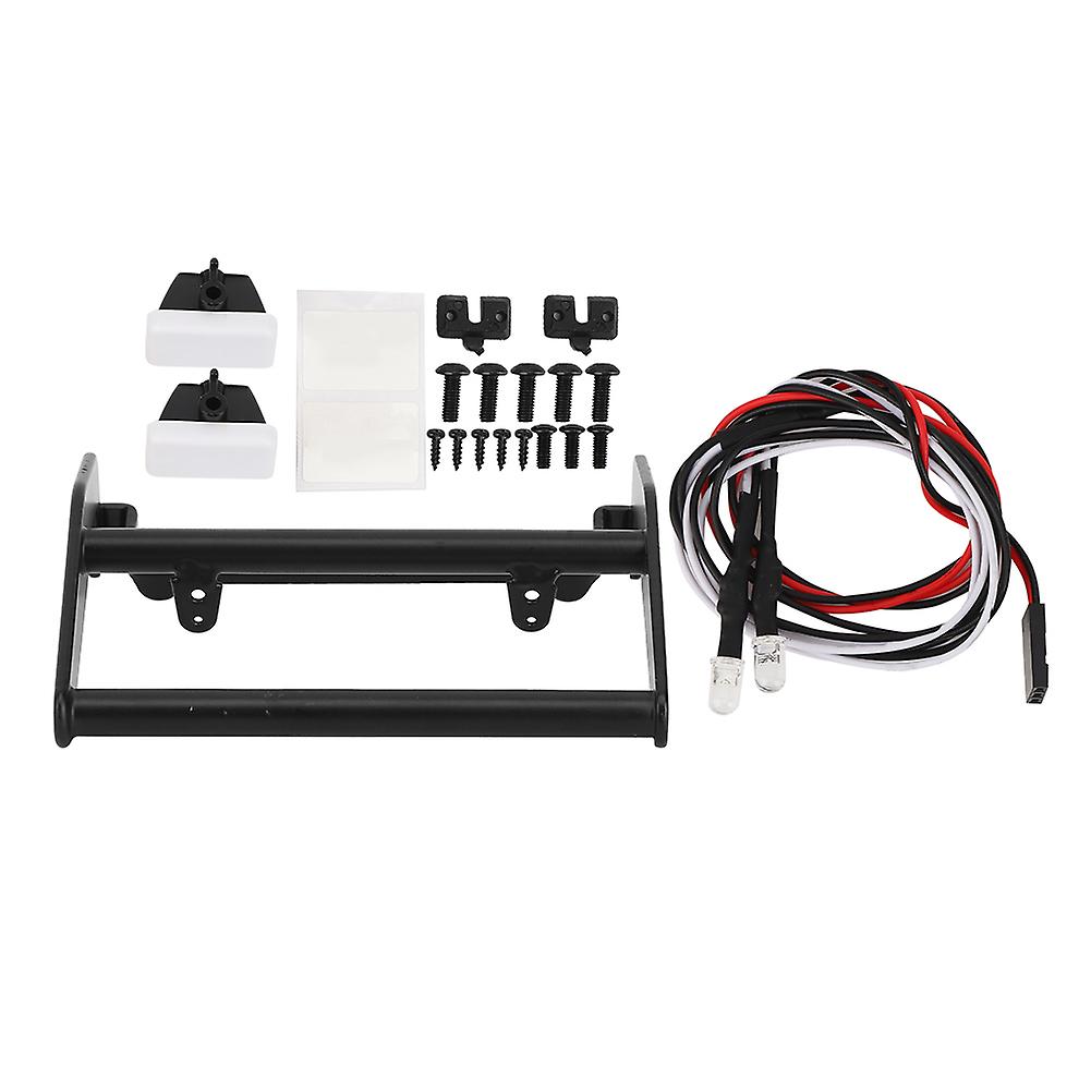 Metal Anti Collision Front Bumper With Led Light Fit For Traxxas Trx-4 82046-4 1/10 Rc Car(black )