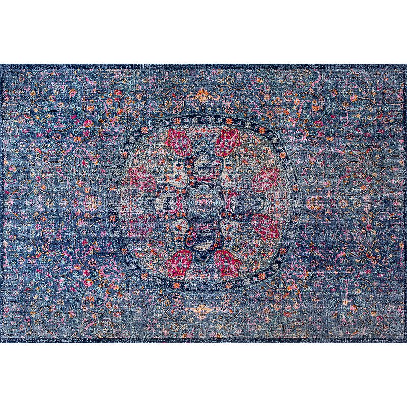 nuLOOM Stone Washed Mandala Celina Floral Rug