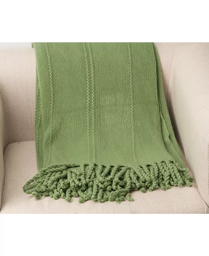 Battilo Home Cable Knit Woven Luxury Tasseled Endsandnbsp;Throw 52