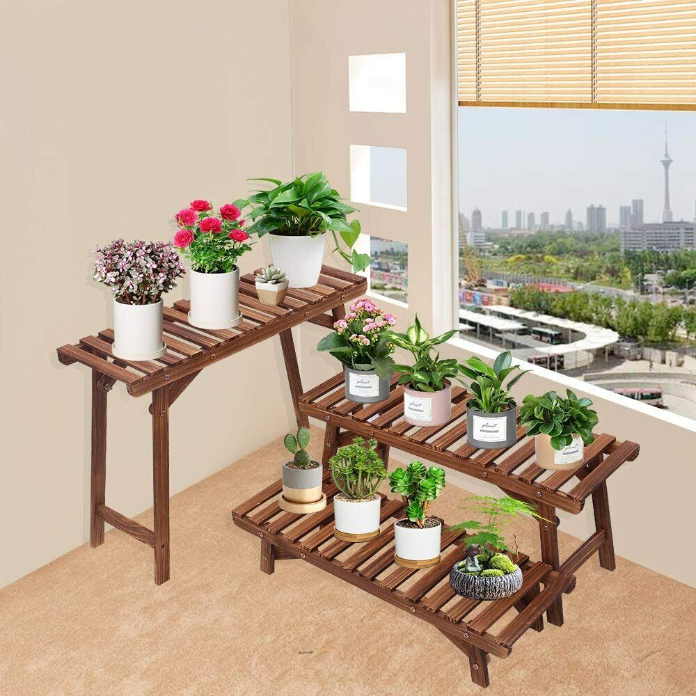 3 Tier Step Corner Shelf Plant Stand Ladder Flower Pot Rack 10 Different Display