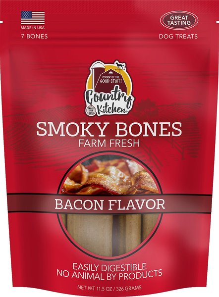 Country Kitchen Smoky Bones Bacon Flavored Hard Chew Dog Treats