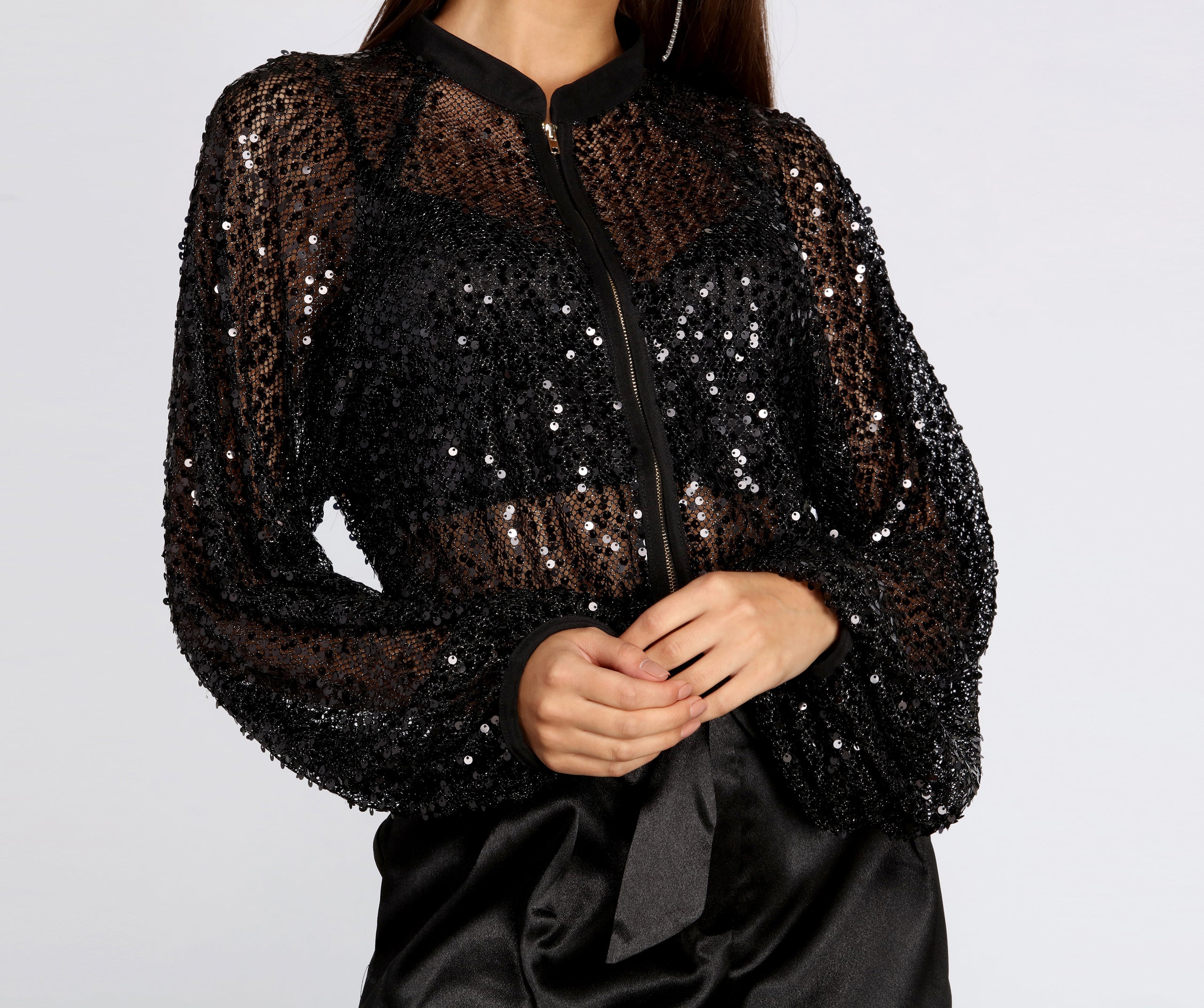 Party Poppin' Sequin Bomber Jacket