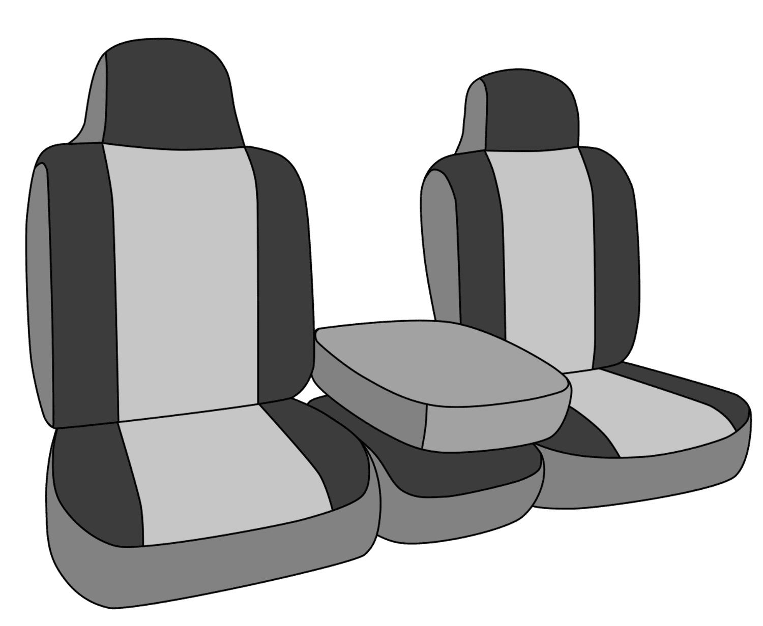 1994-1999 Dodge Ram 1500|Dodge Ram 2500|Dodge Ram 3500 Front Row 40/20/40 Split Bench Charcoal Insert and Trim DuraPlus Custom Seat Cover