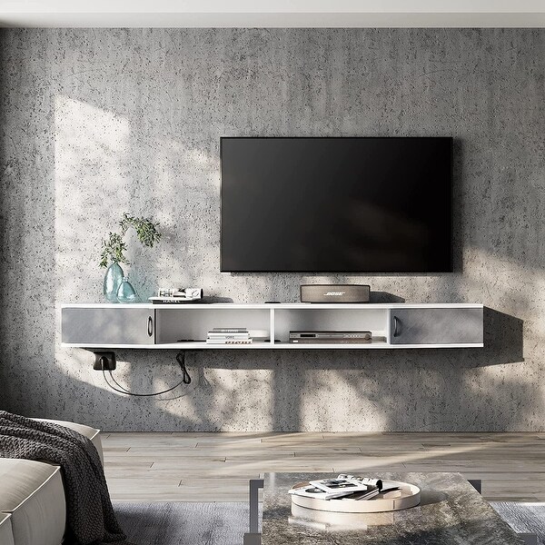 Fitueyes 70'' Floating TV Stand Wall Mounted TV Shelf Media Console