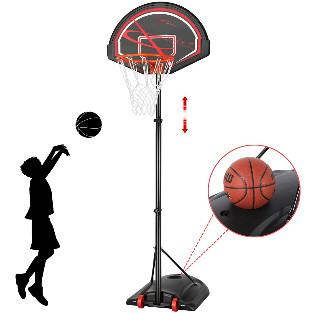 Topeakmart 7-9ft Youth Adjustable Height Basketball Hoop System for Outdoors