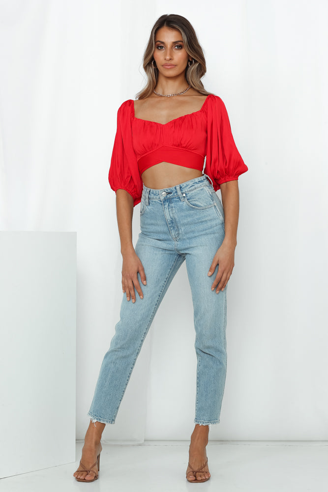 Living Doll Crop Top Red