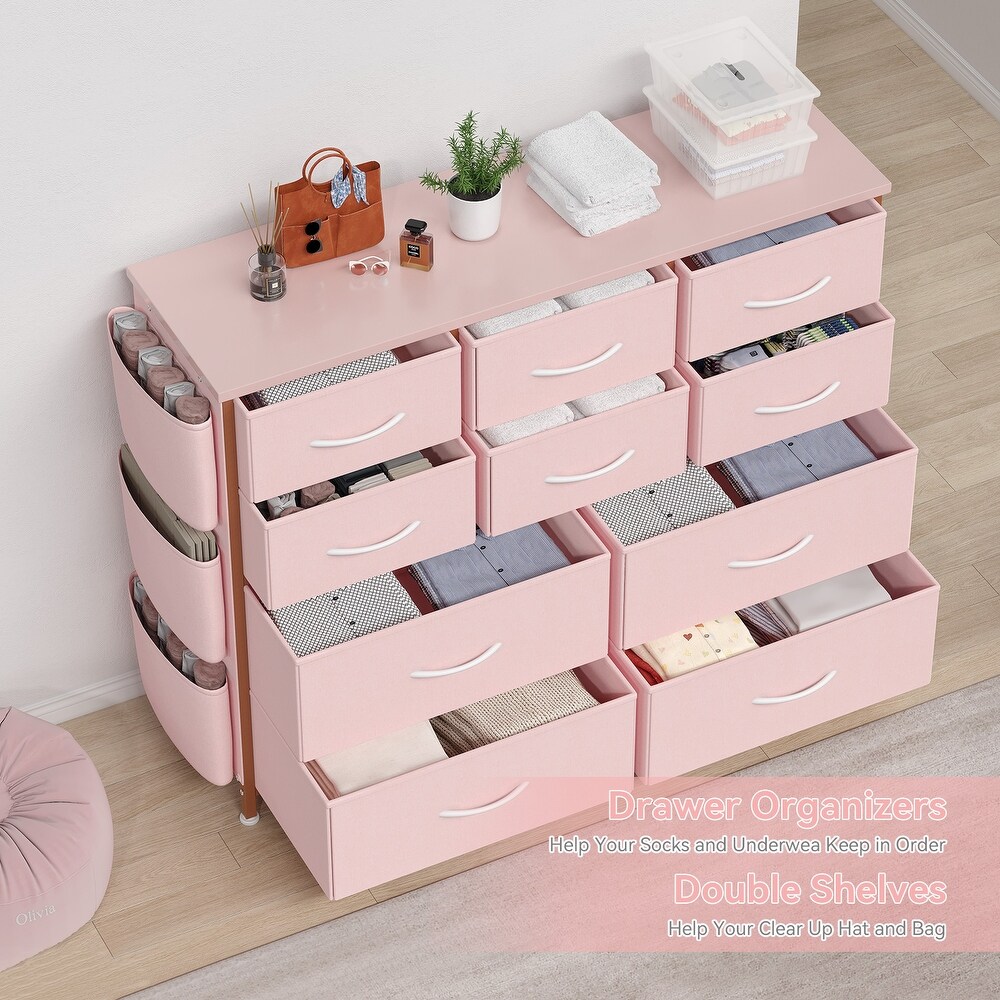 10 Drawer Dresser  Storage Organizer Unit with Fabric