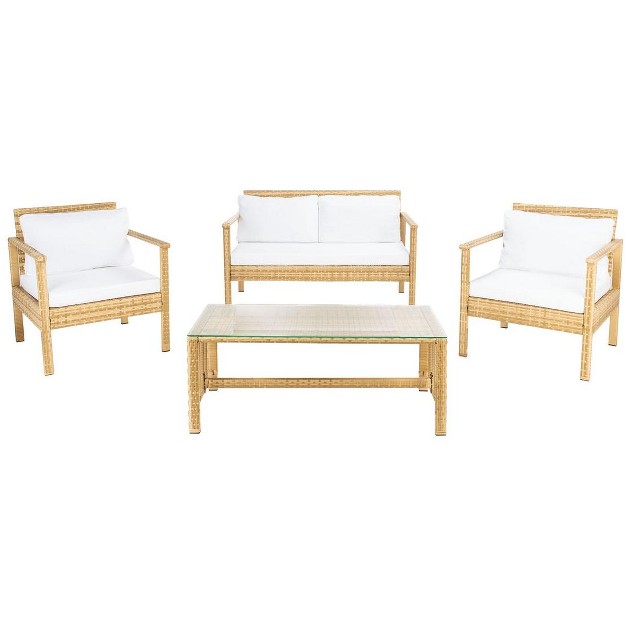 Garnen 4 Piece Patio Outdoor Living Set Safavieh