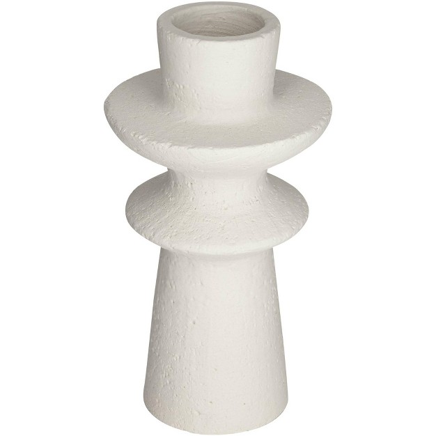 High White Ceramic Tiered top Decorative Vase