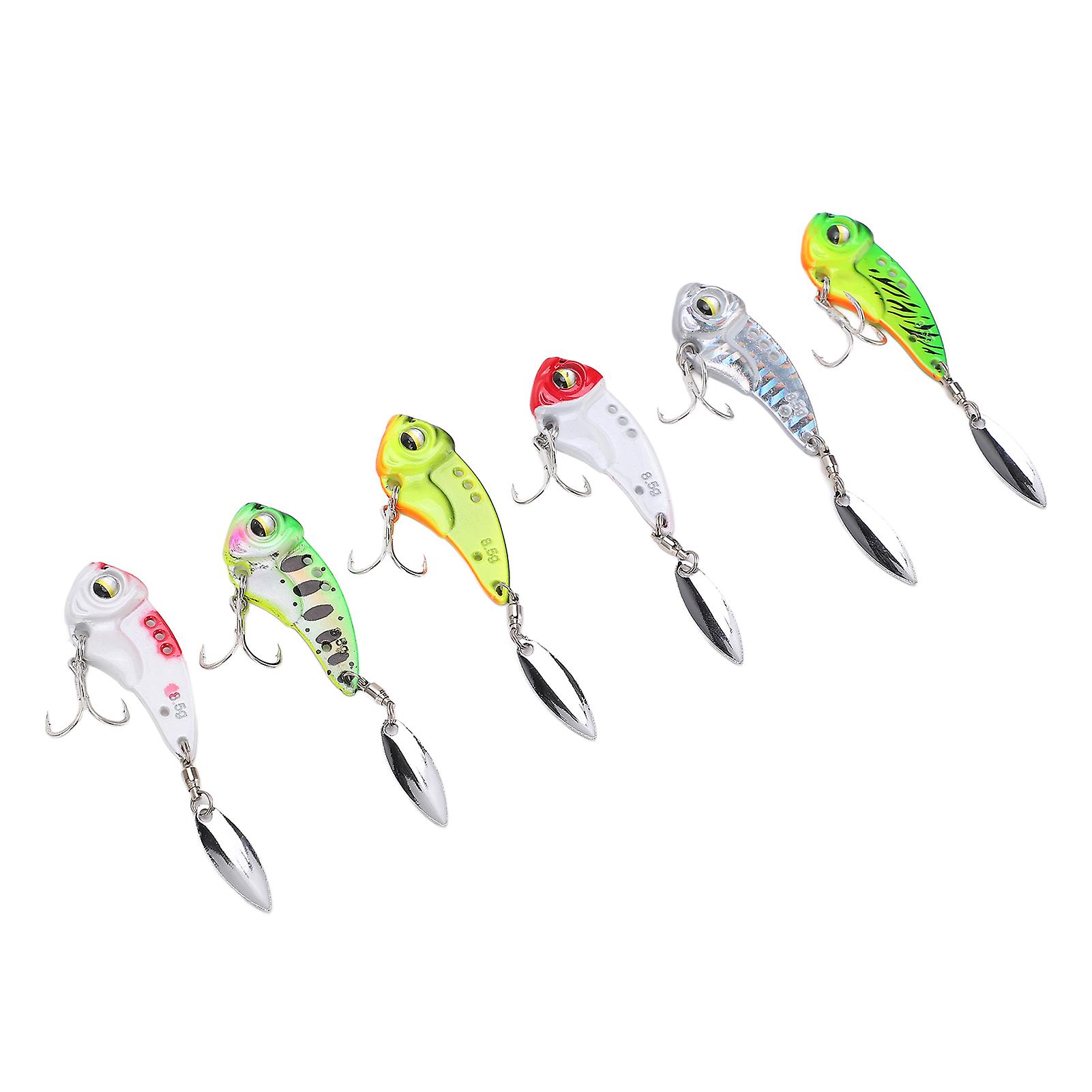 6pcs Bait Simulation Lure Blade Bait Set Wobbler Vibration Spinner For Freshwater Saltwater