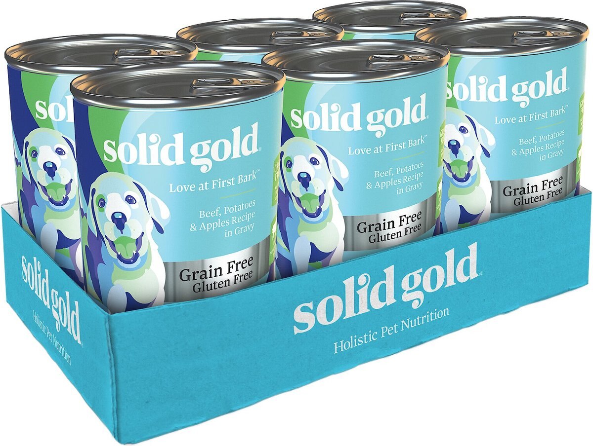 Solid Gold Love At First Bark Beef， Potatoes and Apples Puppy Recipe Grain-Free Canned Dog Food