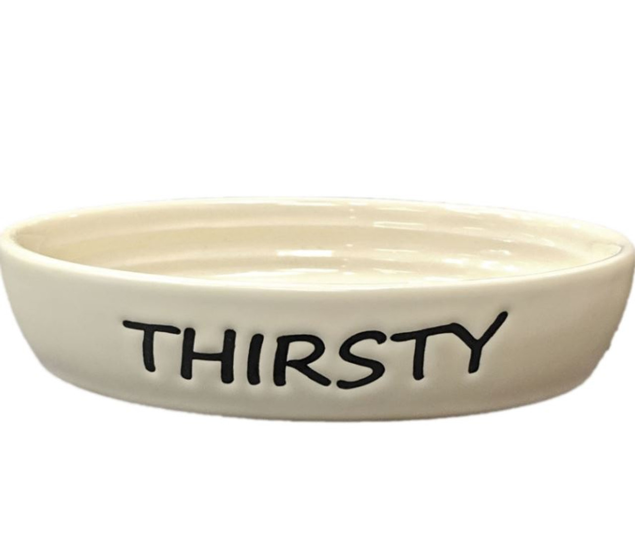 Spot Thirsty Stoneware Oval Cat Dish