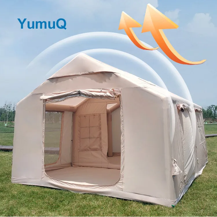 YumuQ Big Size Air Large Inflatable Camping Canvas Dome Tent Glamping Oxford Fabric House 4 8 Person