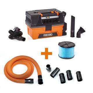 RIDGID 3 Gal. 5.0-Peak HP NXT WetDry Shop Vacuum with Filter Locking Expandable Hose Accessories and 10 ft. Premium Hose HD0300A