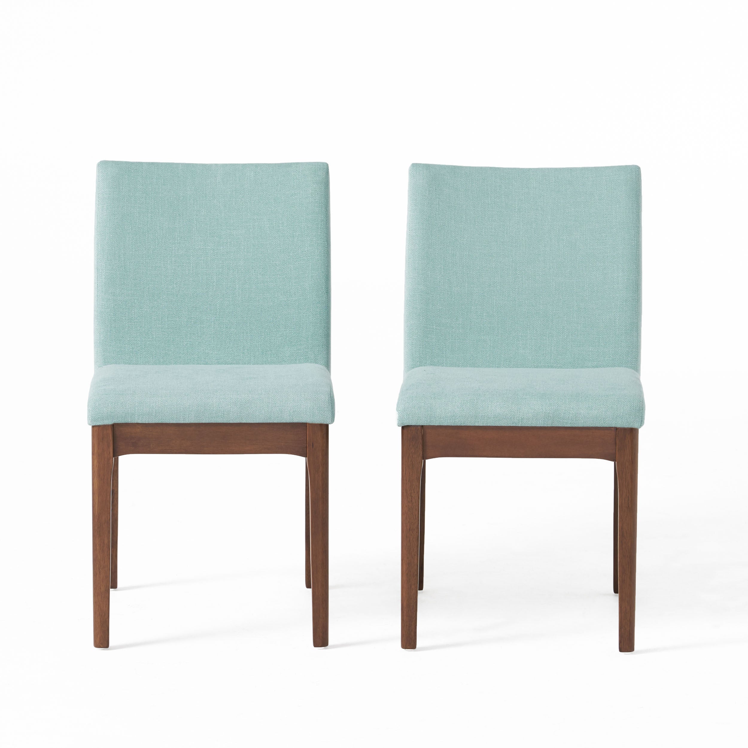 Leona Fabric & Wood Finish Dining Chair (Set of 2)