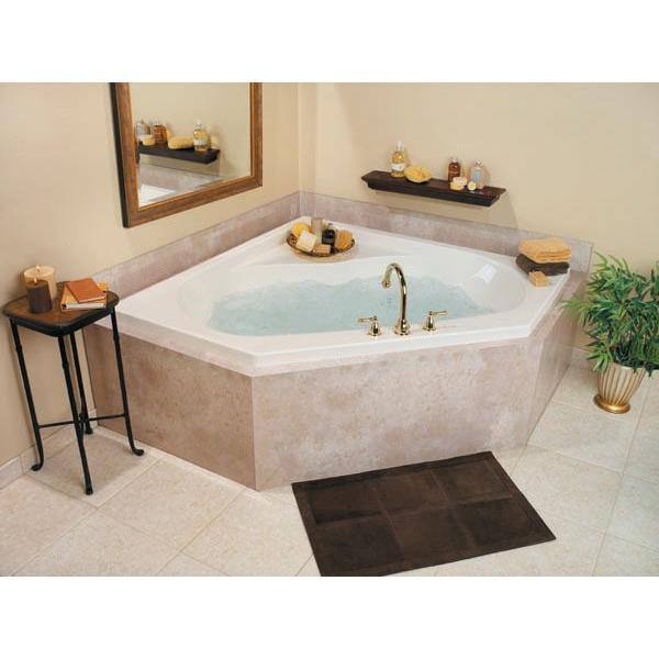 Aquatic Cavalcade 60 in. Acrylic Center Drain Corner Drop-In Whirlpool Bathtub in White 826541920924