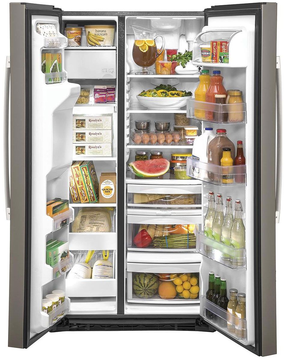 GE 21.8 Cu. Ft. Slate Counter-Depth Side-By-Side Refrigerator