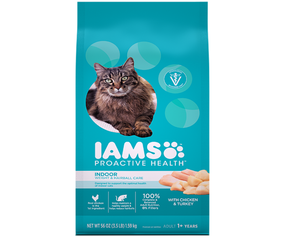 Iams Proactive Health - Indoor Breeds， Adult Cat， Weight and Hairball