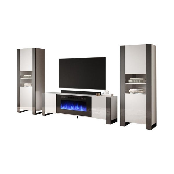 Woody BL-EF Electric Fireplace Entertainment Center