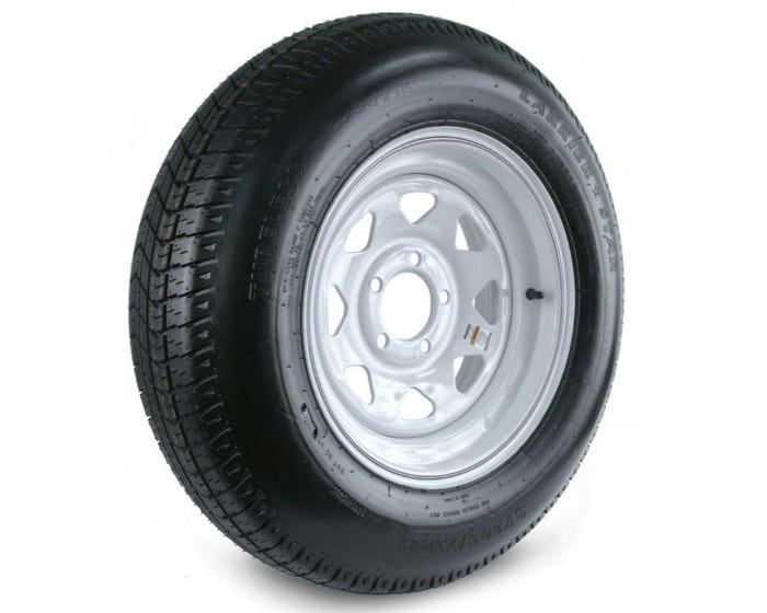 Trailer Tire and 5-Hole Custom Spoke Wheel 205/75D15 LRC - DM205D5C-5CT