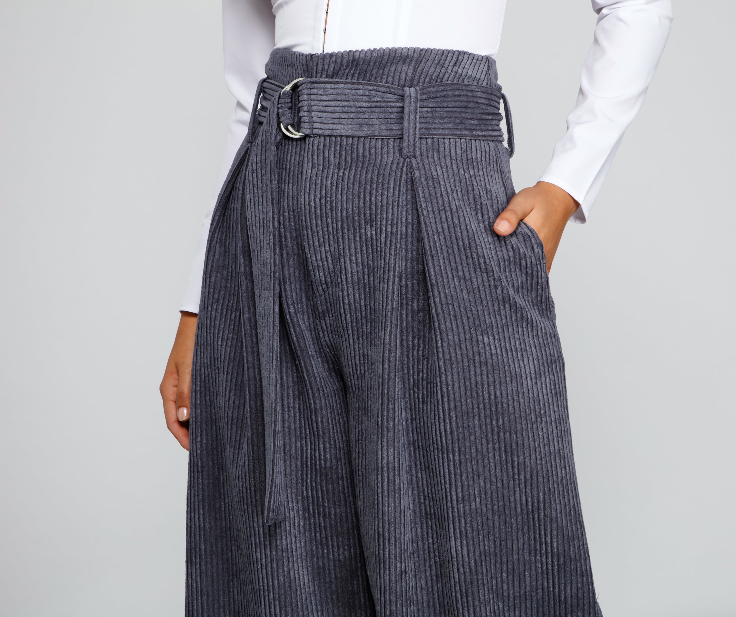 High Waist Flared Corduroy Pants