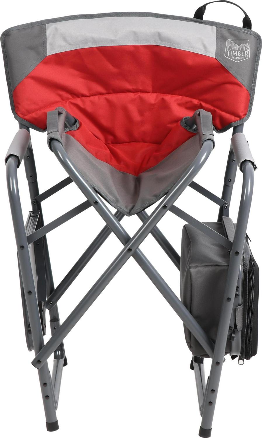 Timber Ridge Laurel Director Camping Chair， Red and Gray， Adult