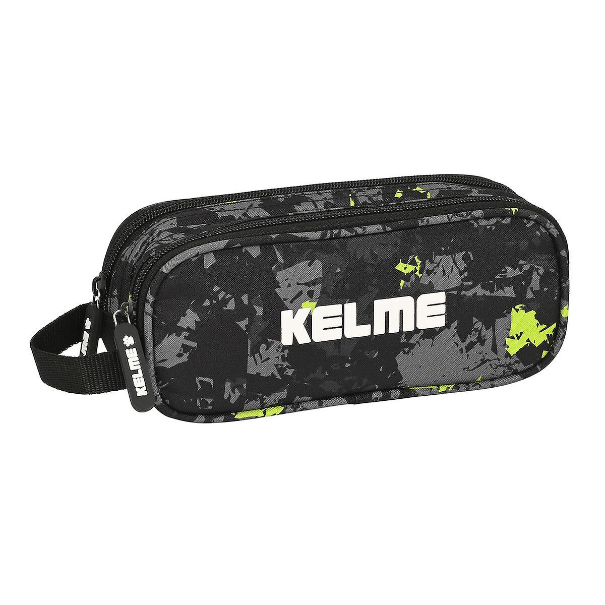 Double Carry-all Kelme Jungle Black Grey Lime (21 x 8 x 6 cm)