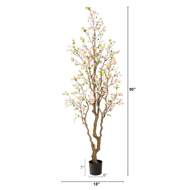 Nearly Natural 7.5-ft Cherry Blossom Artificial Tree