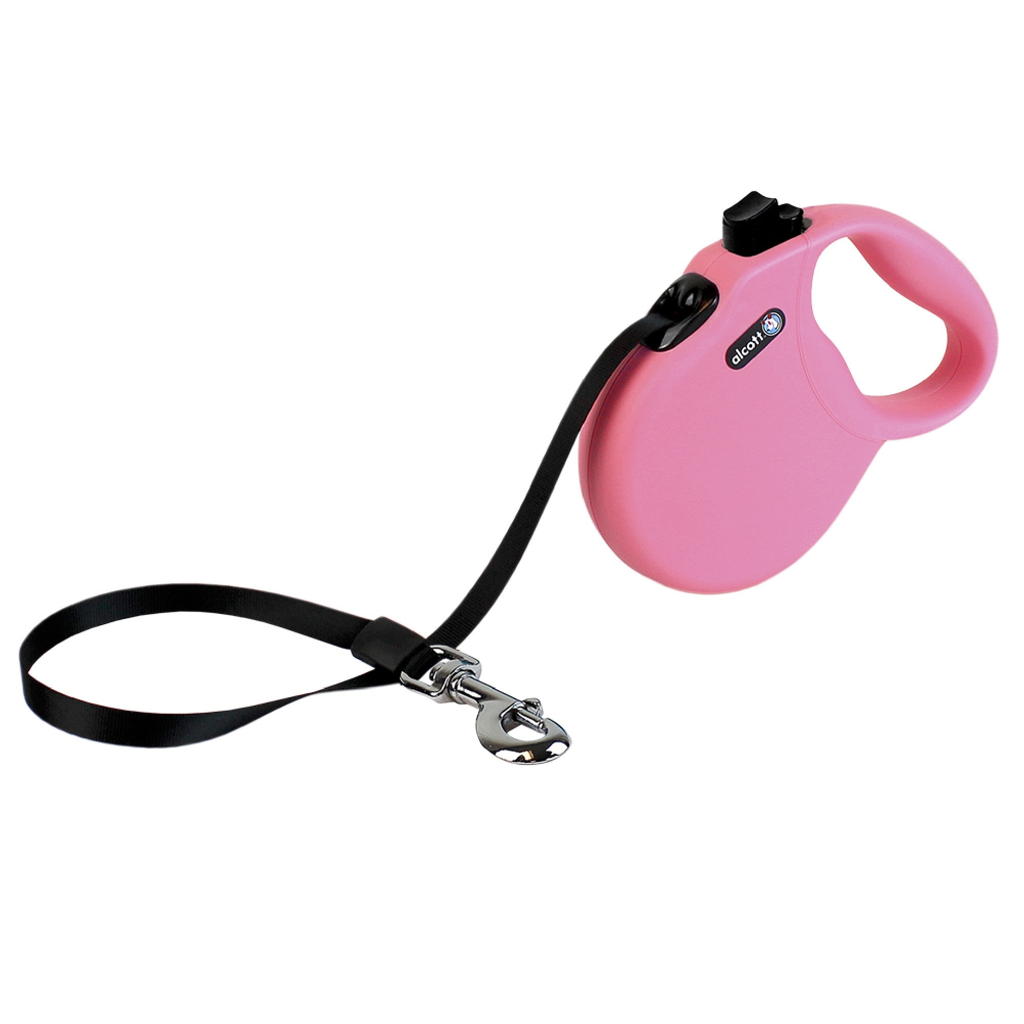 alcott Pink Wanderer Retractable Dog Leash for Dogs Up To 110 lbs.， 16 ft.